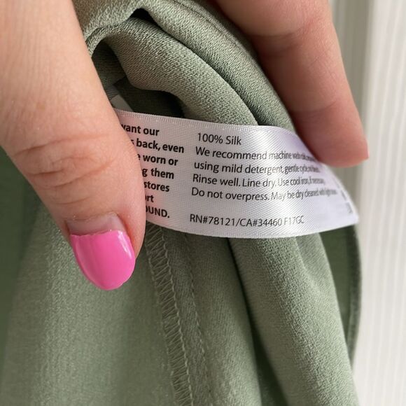 Eileen Fisher silk georgette crepe flowy short sleeve blouse XS - Picture 5 of 6